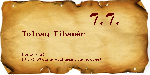 Tolnay Tihamér névjegykártya